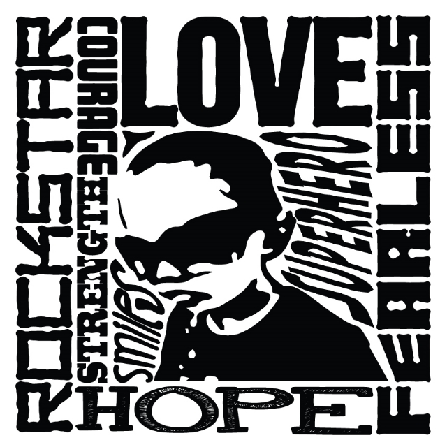 "His Foundation logo and every word that describes his spectacular lil' being." / Photo Courtesy Lenore Davis