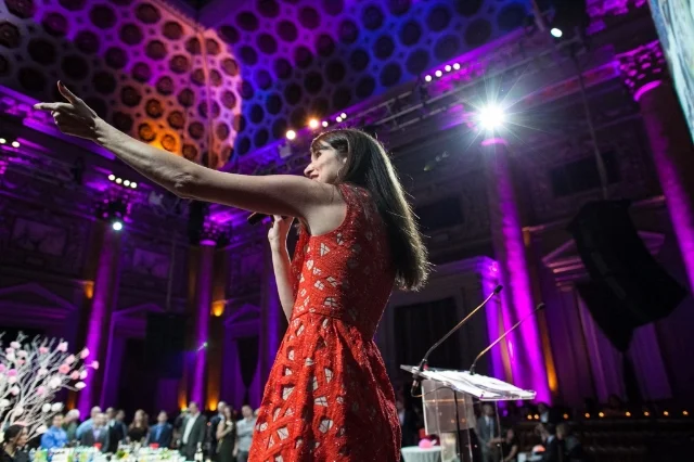 Lydia Onstage at Reverse Rett NYC / PHoto Courtesy Lydia Fenet / Rett Syndrome Research Trust