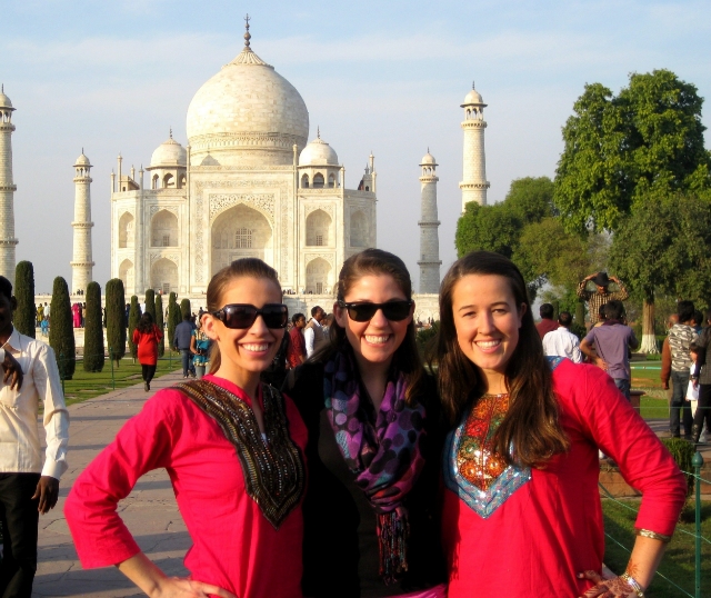 sarah visiting the taj mahal with other teachers in her education program. / photo courtesy sarah romero