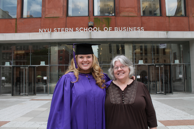 Kelly at graduation from NYU Stern with her mother, Debbie Goldston / Photo courtesy Kelly Goldston