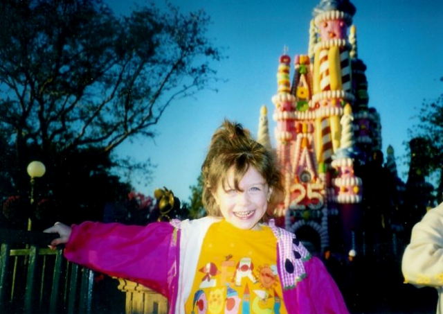 Sarah got her inspiration for storytelling at a young age. Here she is, at 5 years old, visiting Walt Disney World with her family in January 1998. / Photo Courtesy Sarah Snow