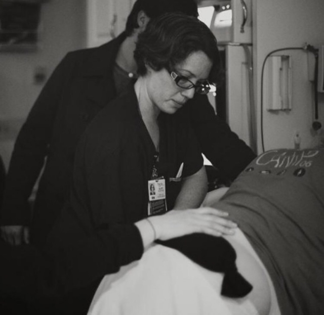 Kate at work as an L&D nurse / Photo Courtesy Red Plum Photography