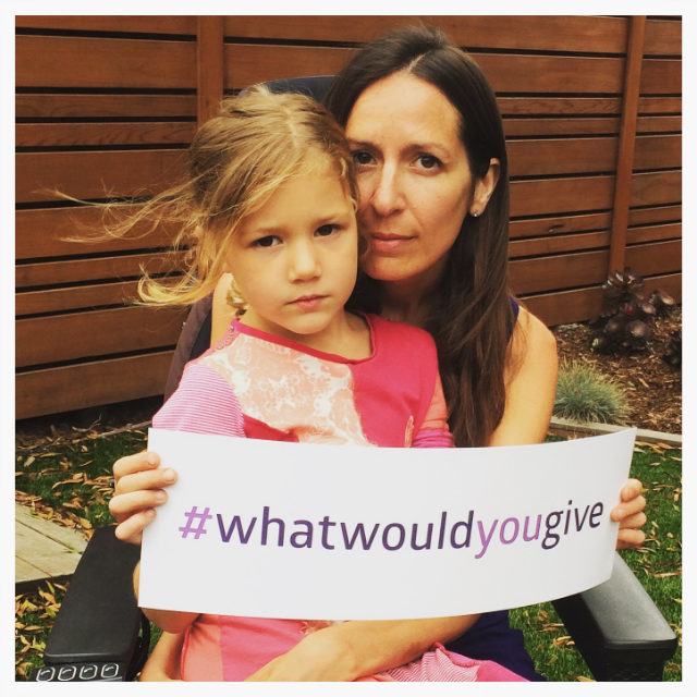Celebrating Sarah Coglianese "Sarah was diagnosed with ALS in 2012, at the age of 33. She was a runner, married with a one year-old daughter, and a series of unexplained falls led to her diagnosis. I can only imagine how the world shifted under her when she was told she had ALS. Many of us would crumble under the weight of that news. Not Sarah. Instead, she started her blog, Speed4Sarah, to tell her story and the stories of others living with ALS. She describes her day-to-day life and challenges with humor and grace. Others have taken note - she has written for The New York Times and Redbook and has been featured by CNN and most recently A Life Story Foundation. In her own words - 'I have to keep living with positivity because my job is to raise a child.' Sarah's daughter Scarlett is now a strong, independent, wickedly funny six year-old who likes to cook and make others laugh. As Sarah has said, 'my illness is making my daughter stronger'." -- Mala Reddy