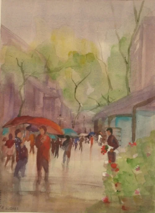 Wet day on Ramblas