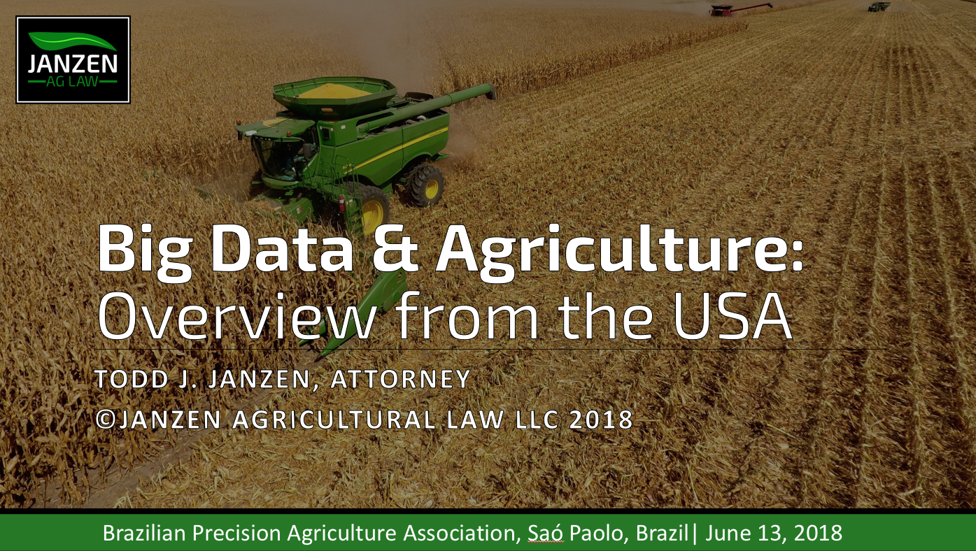 Big Data and Agriculture: An Overview from the USA 