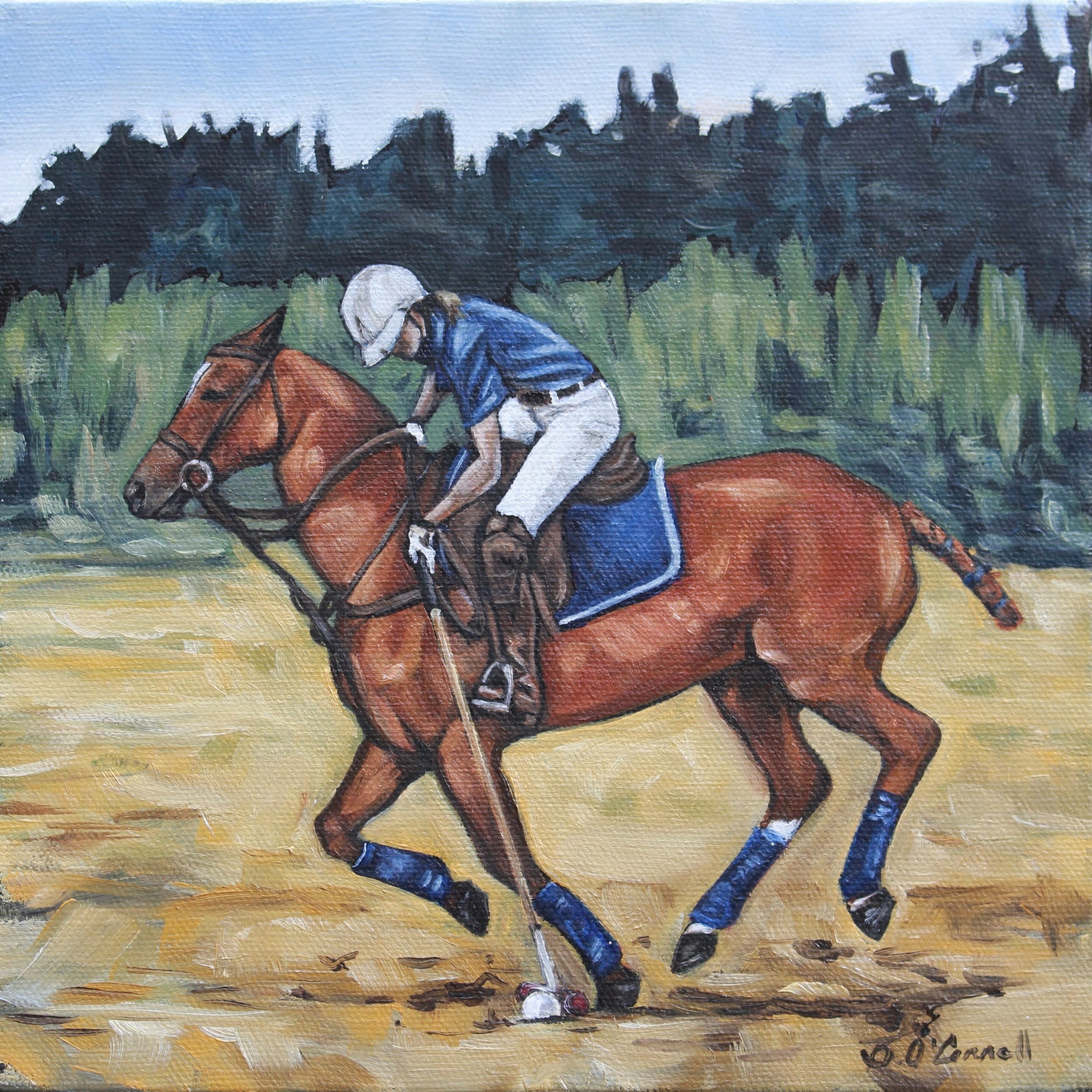 Chestnut Polo Pony Painting