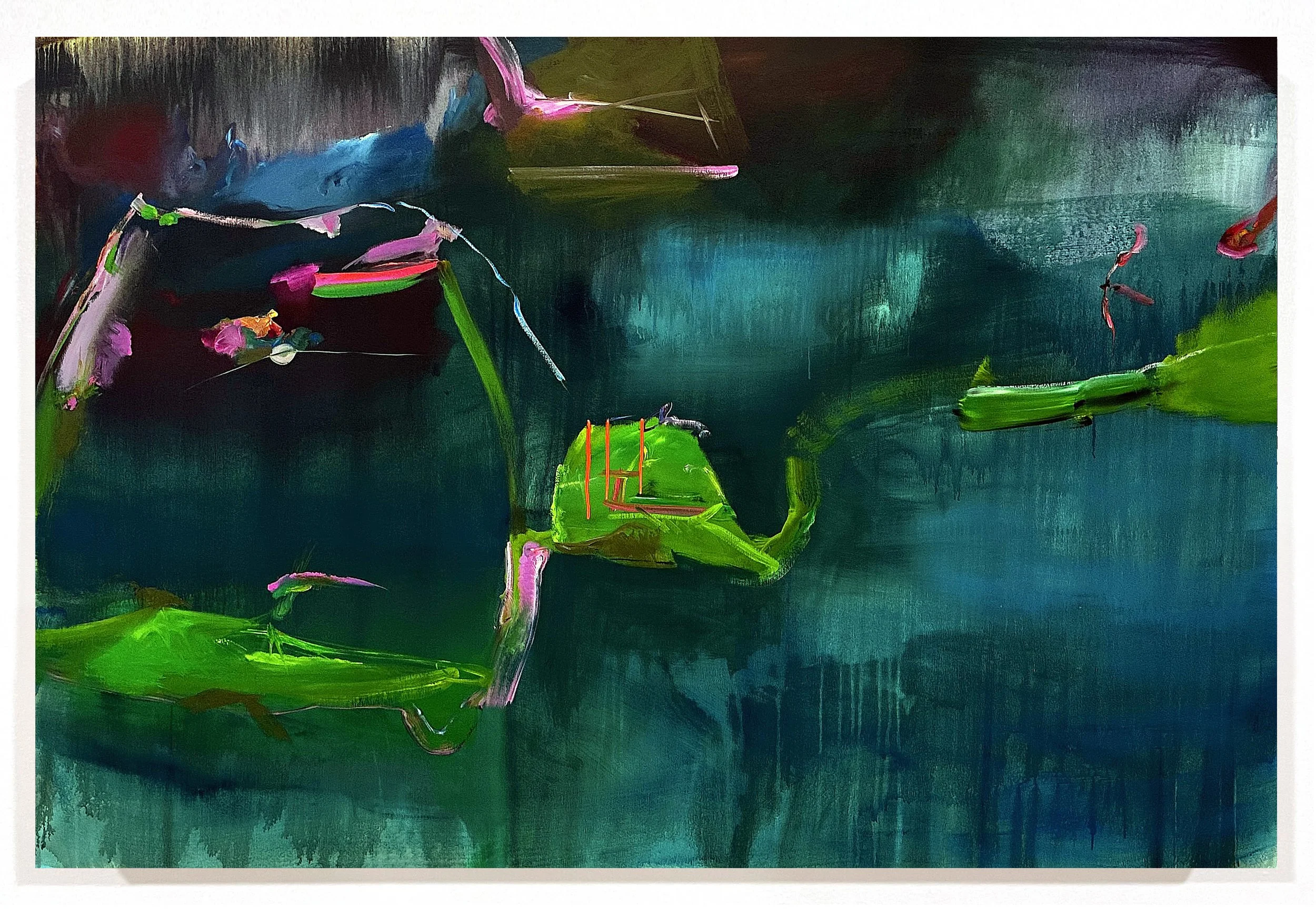  The mud of your own making  2023, Acrylic and Flashe on canvas, 48 x 72 x 1.5 in 