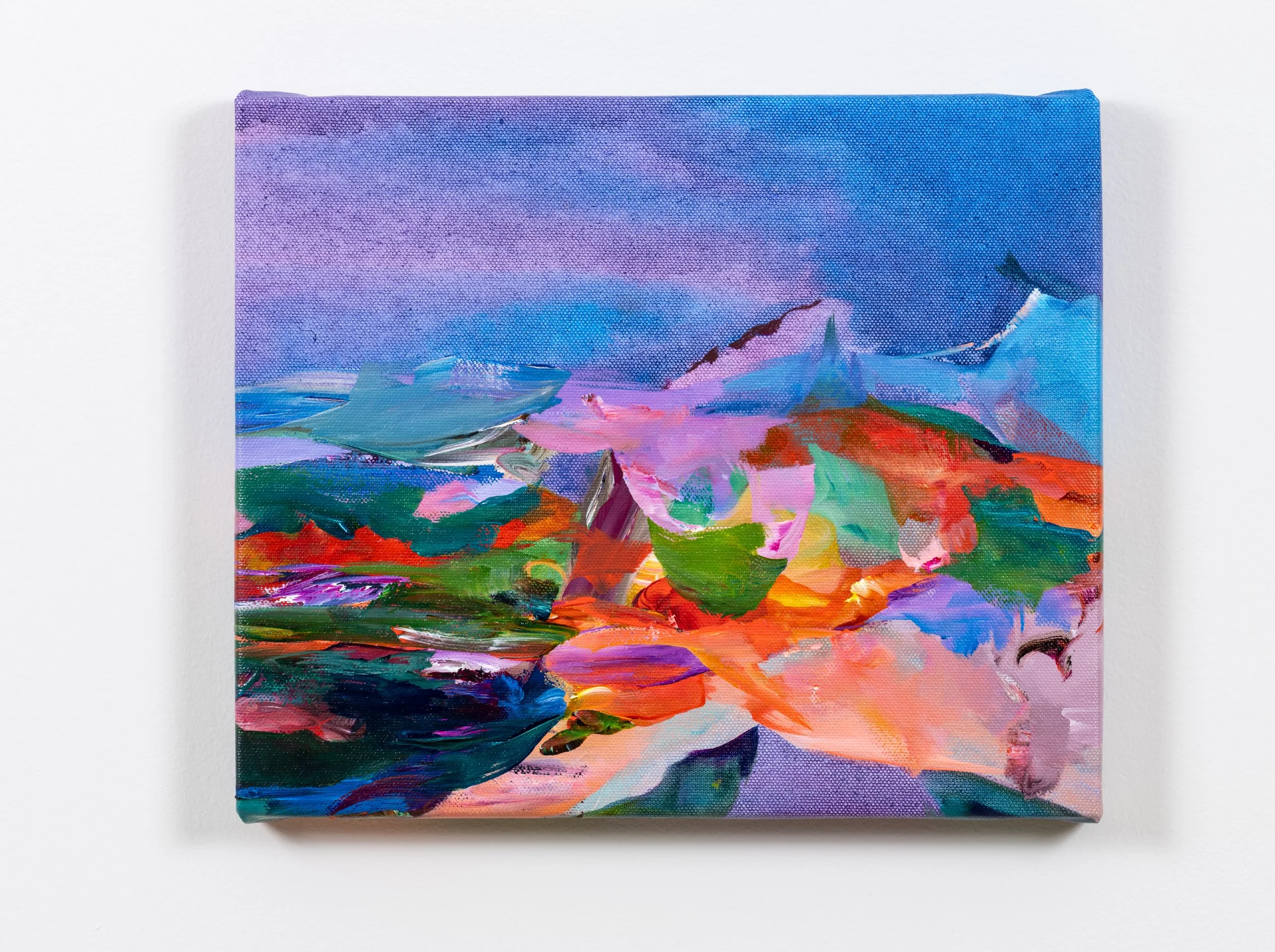  Snow canyon  2023, Acrylic on canvas, 10 x 12 x 0.75 in 