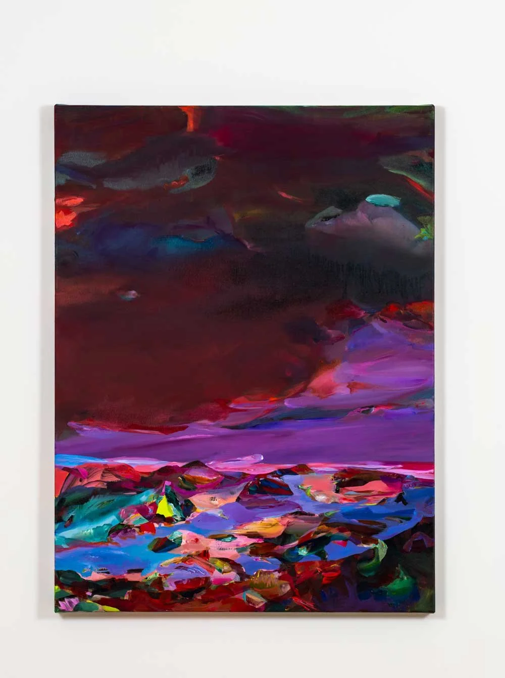  Cataract moonrise  2022, Acrylic and Flashe on canvas, 40 x 30 x 1.5 in 