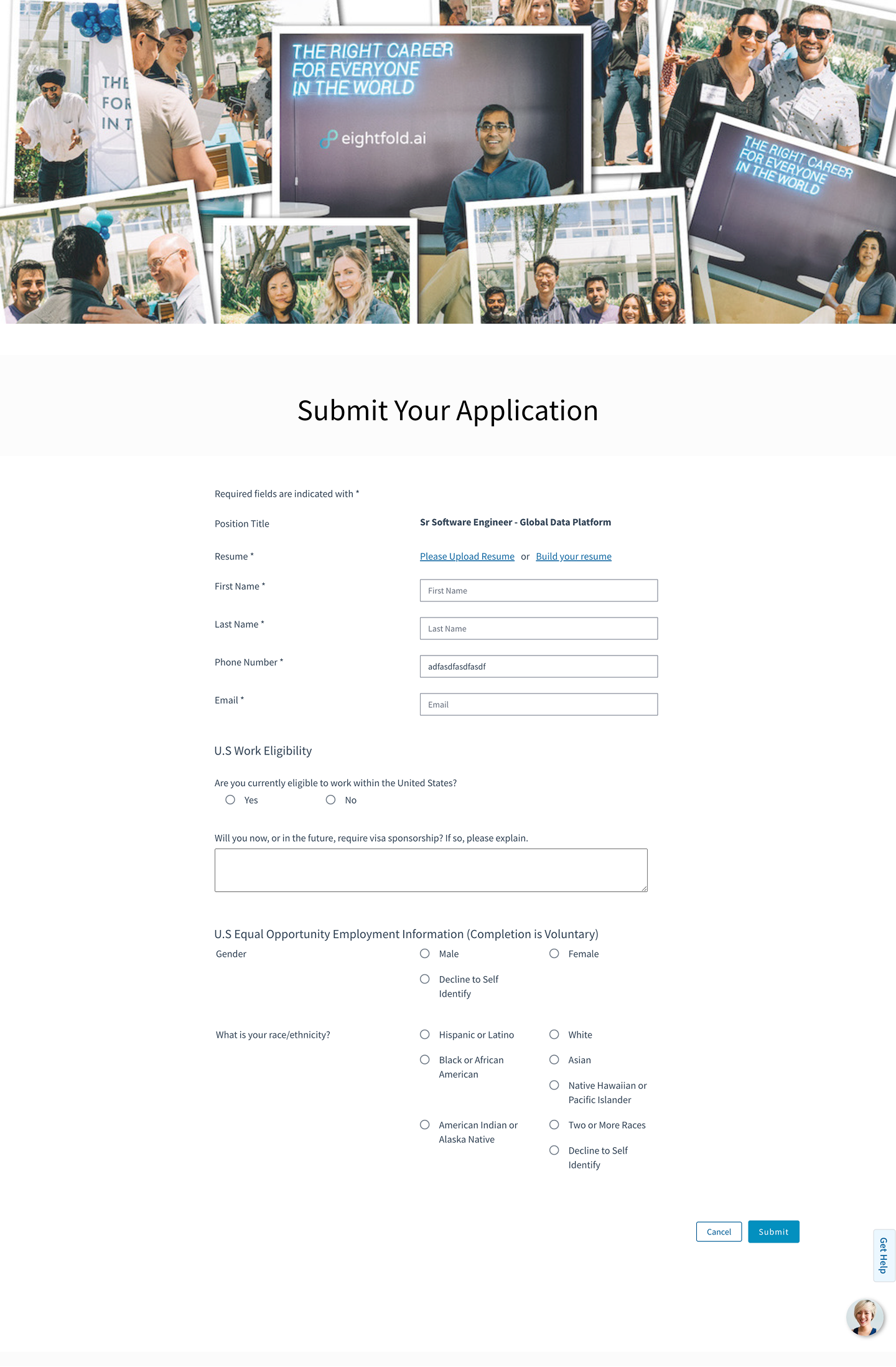 original job application