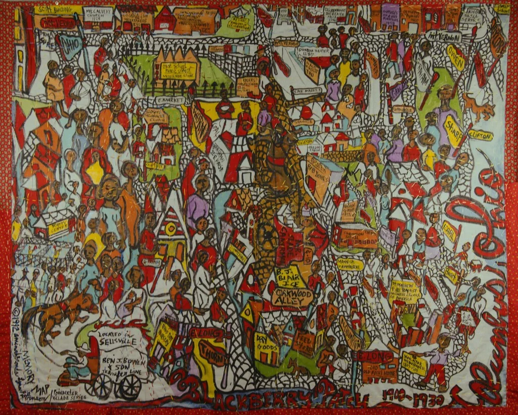 Poindexter Village Series: Blackberry Patch, 1900-1930 , 1992Mixed media on linen