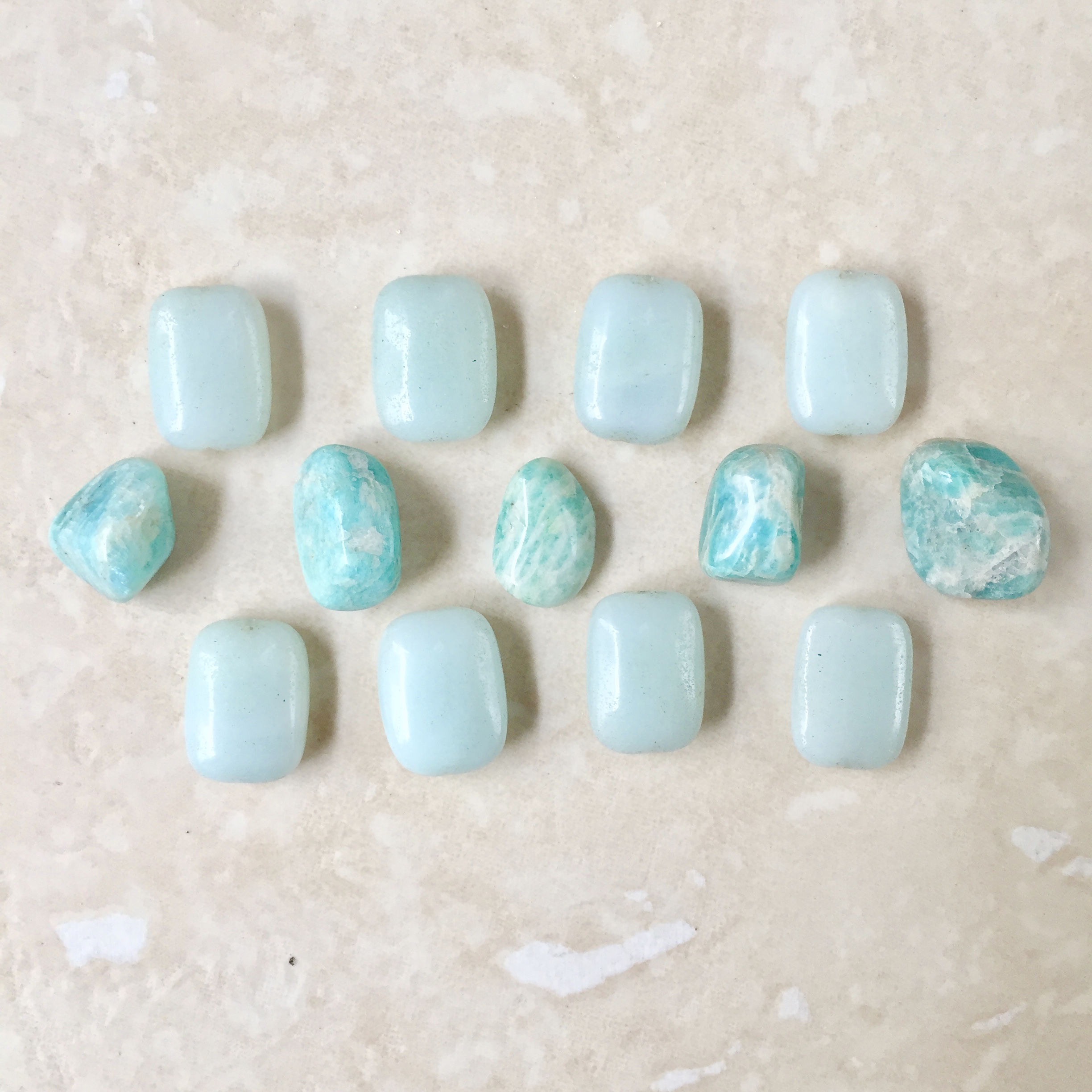 Amazonite unshaped and shaped