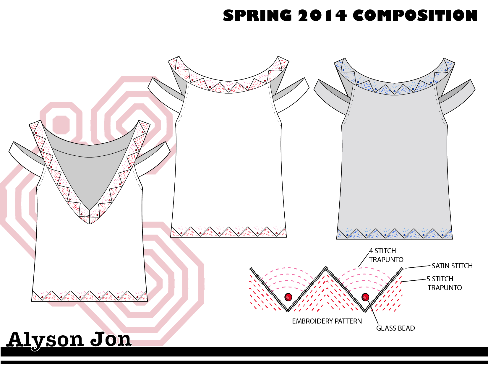 Here again, I am emphasizing the embroidery in this project.