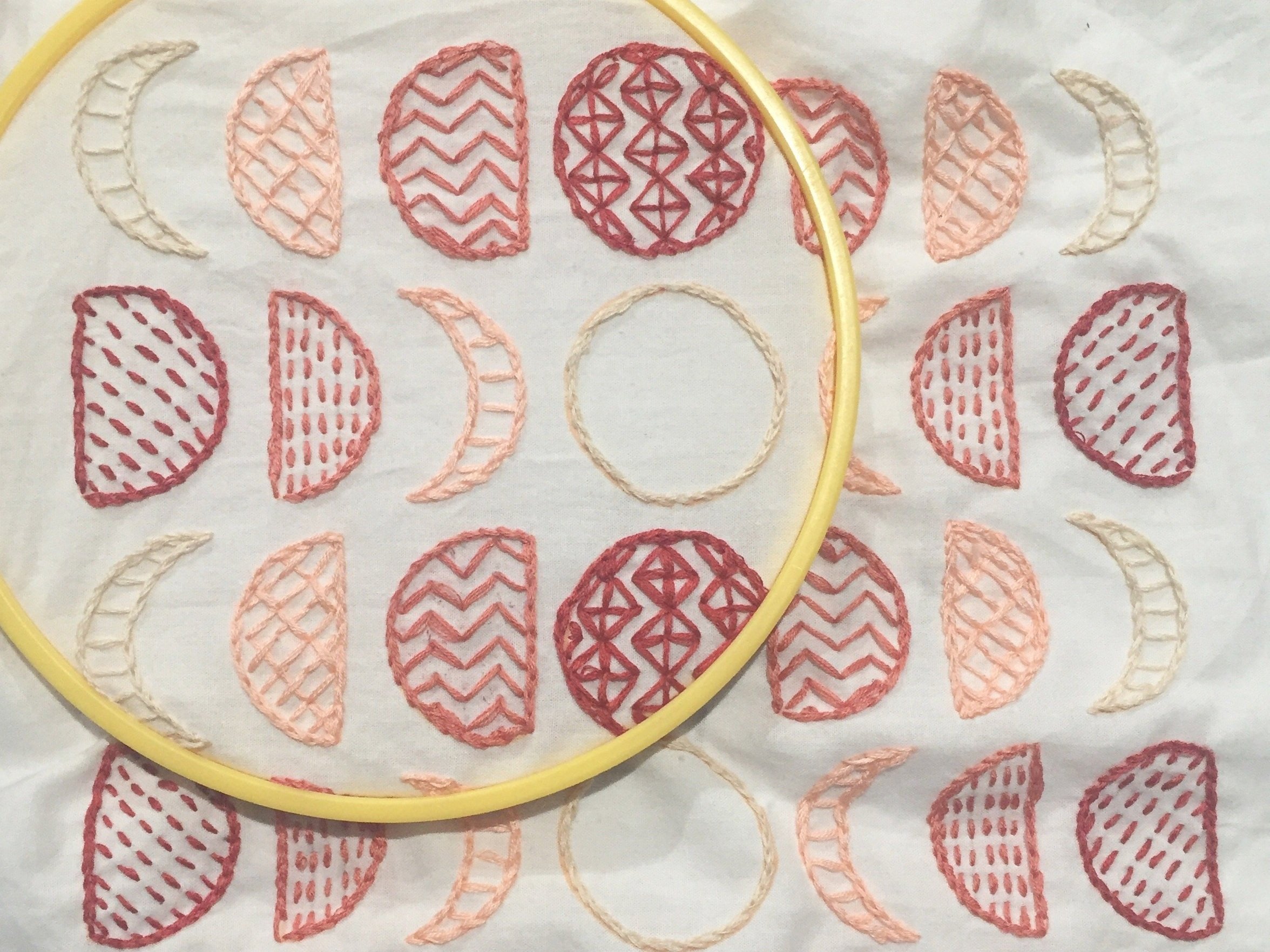 35-Day Moon Cycle Sampler Embroidery Pattern