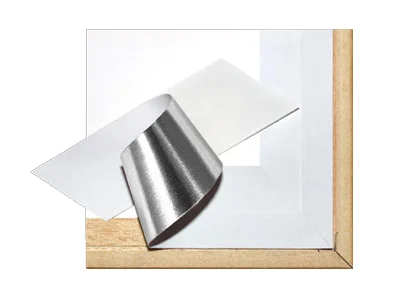  This artwork is framed and sealed with an archival, pressure sensitive tape, firmly sealing the acid-free protective backing to the frame. This foil layer, which is a non-yellowing, permanent acrylic adhesive, also provides an effective barrier for 