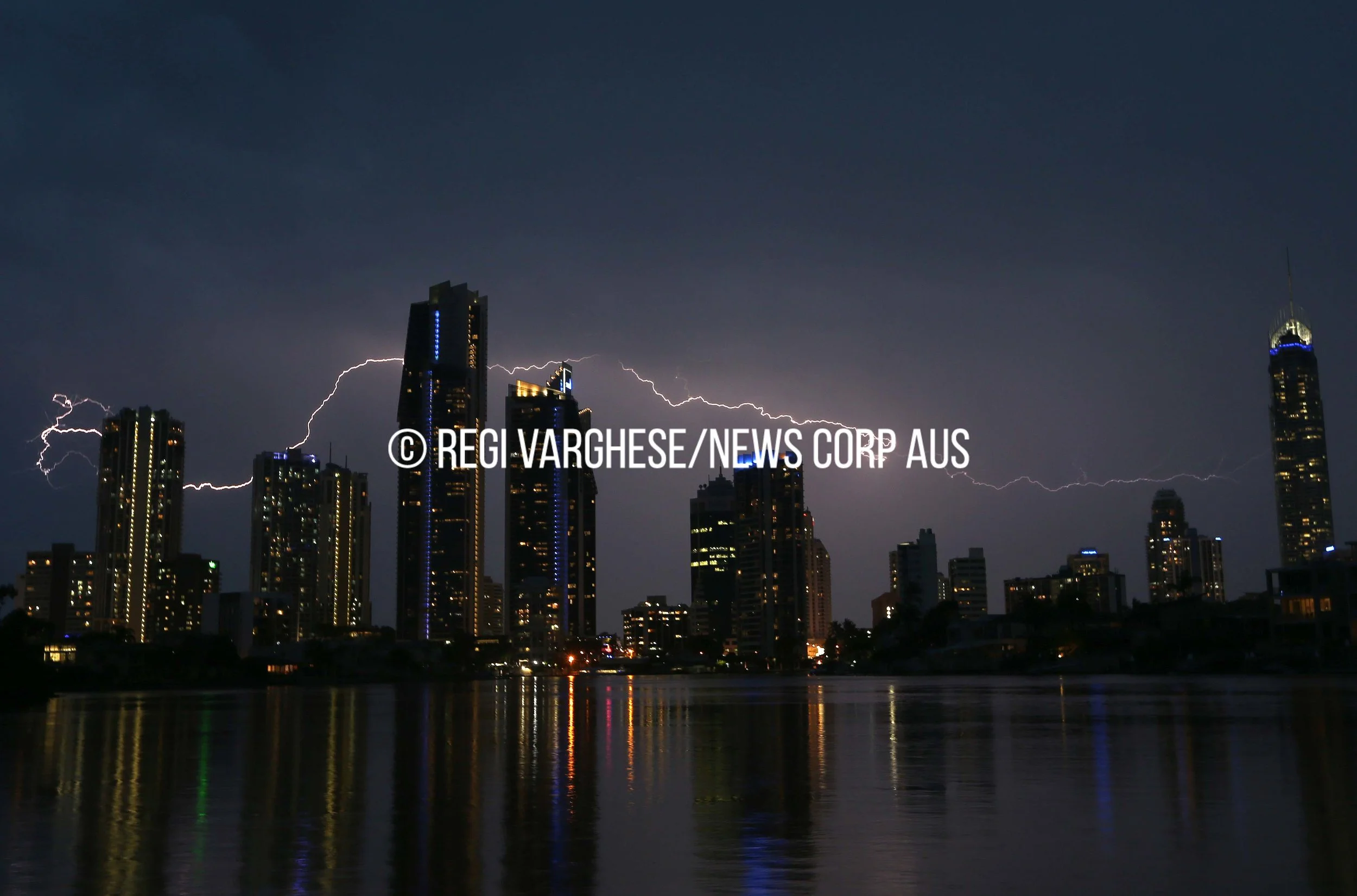 CHP_Export_99900831_Lightning strikes across the sky during a storm Gold Coast. Picture Regi Varghes.jpg