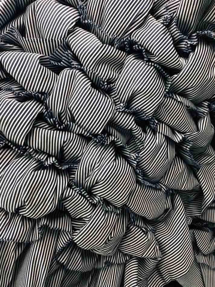 non-stitched 'faux-weave' padded textile sample
