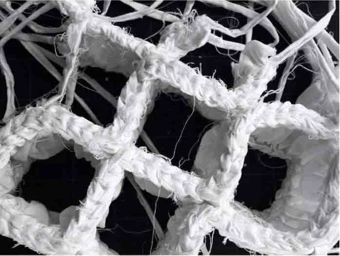 hand-linked 3D textile sample
