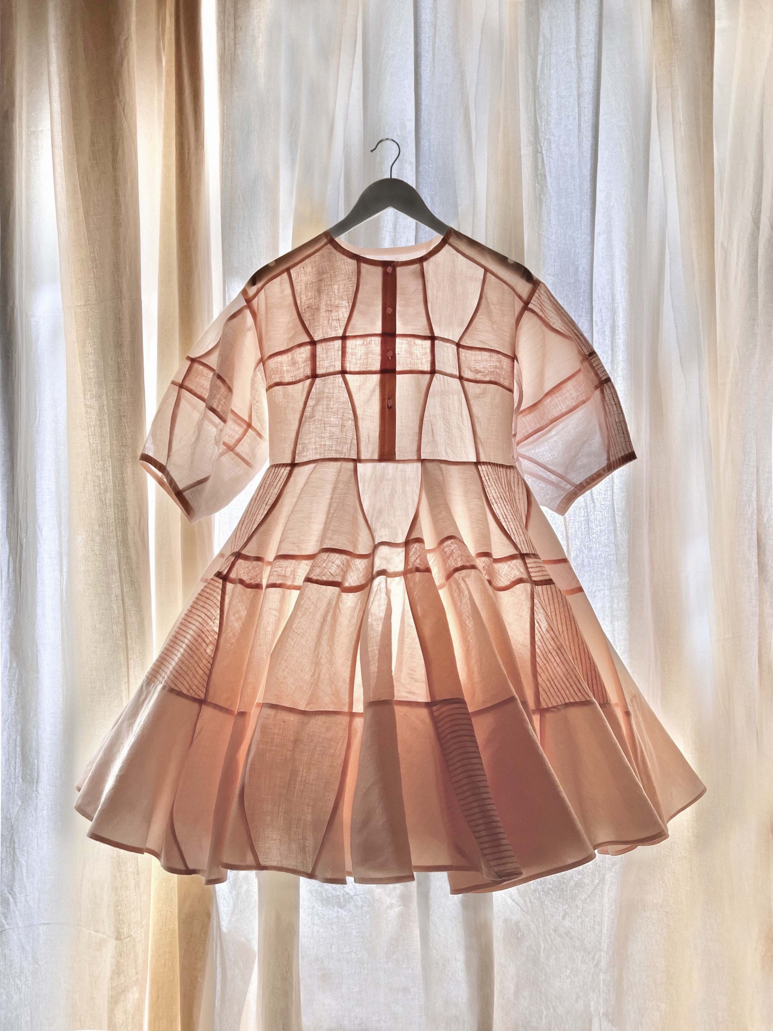 DIY Retro Sewing Pattern Paper Brown Paper Handmade Midi Dress
