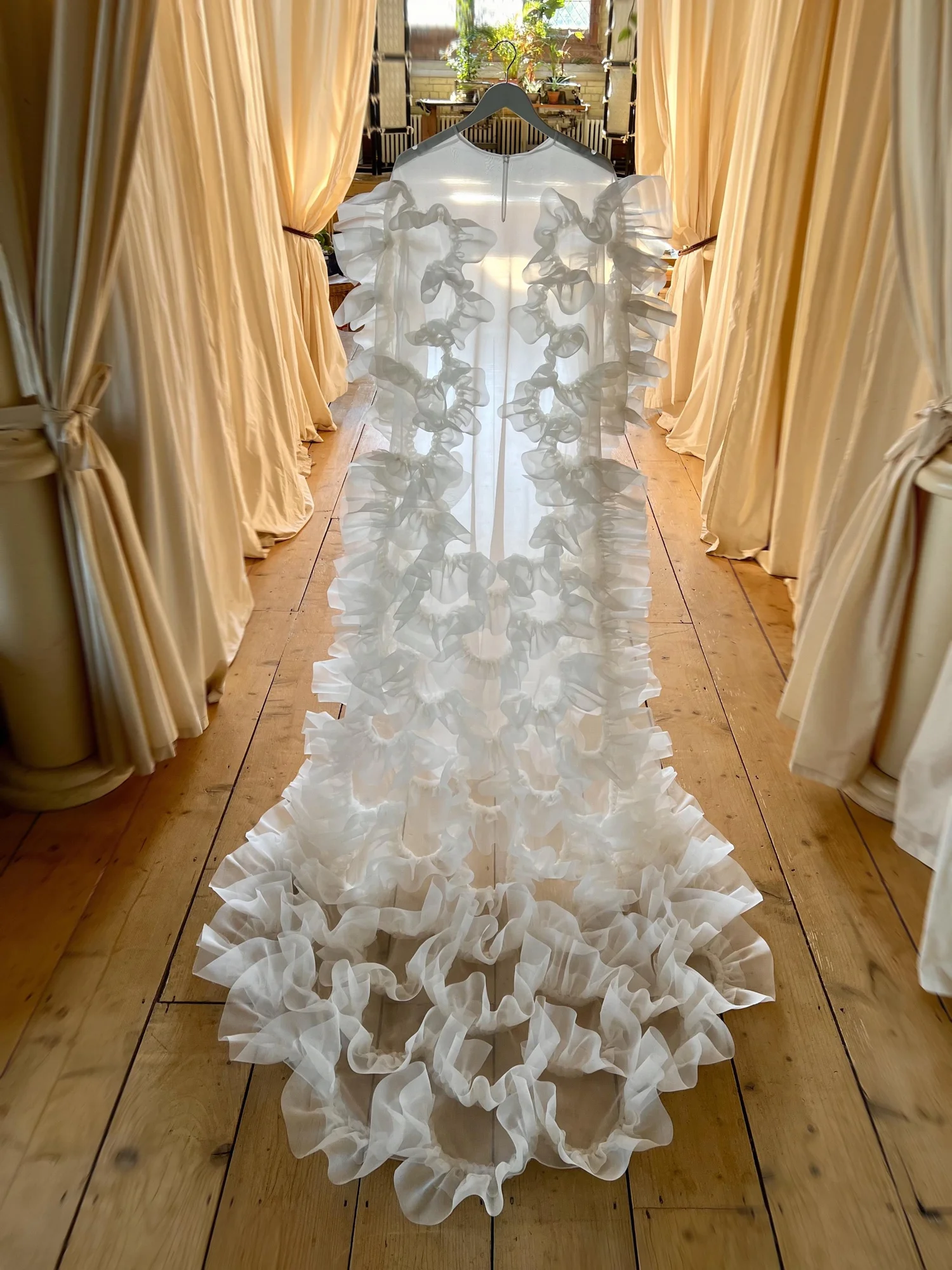 ray dress in gold Malinda in Gold Double Warp Floral– Emilia Wickstead main image 1