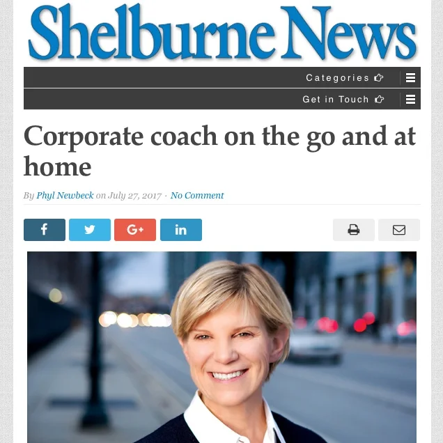 Shelburne News - Corporate Coach on the Go and at Home