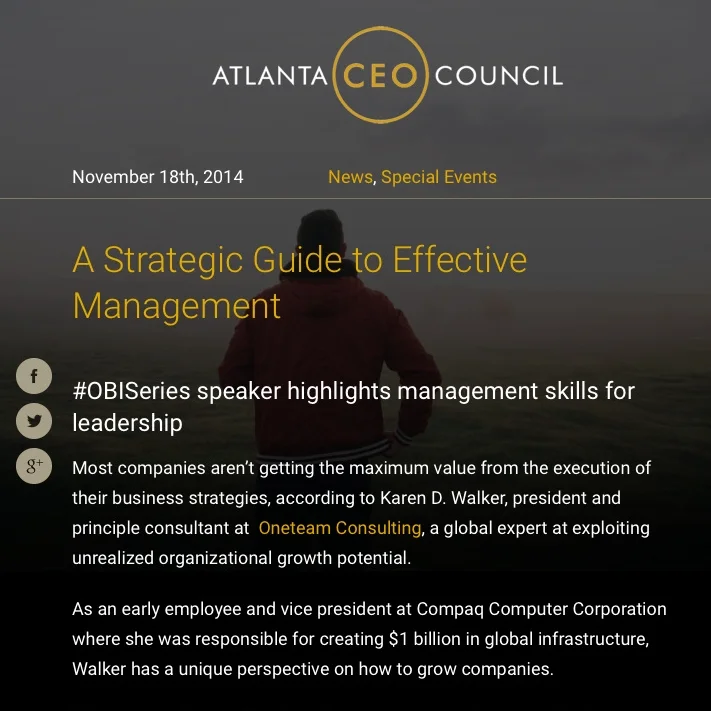 Atlanta CEO Council - A Strategic Guide to Effective Management