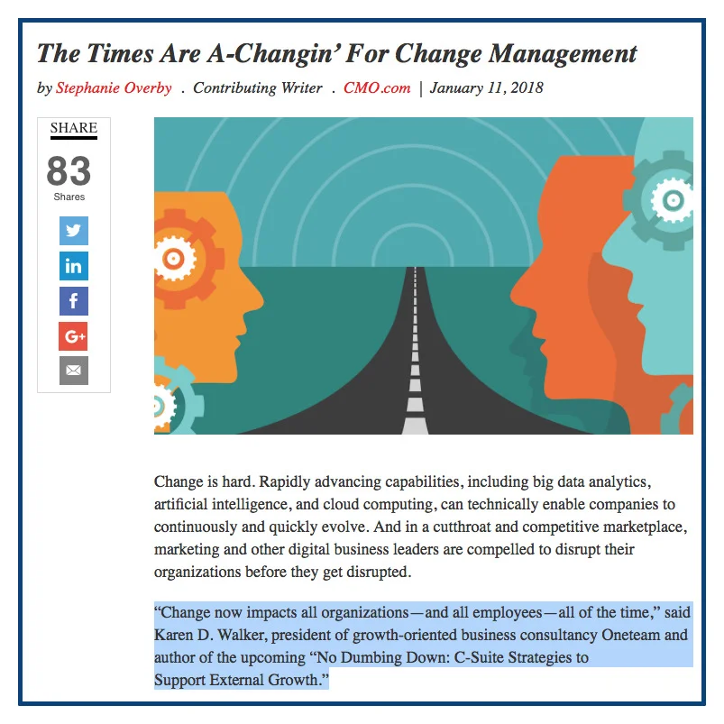 CMO - The Times Are A-Changin’ For Change Management