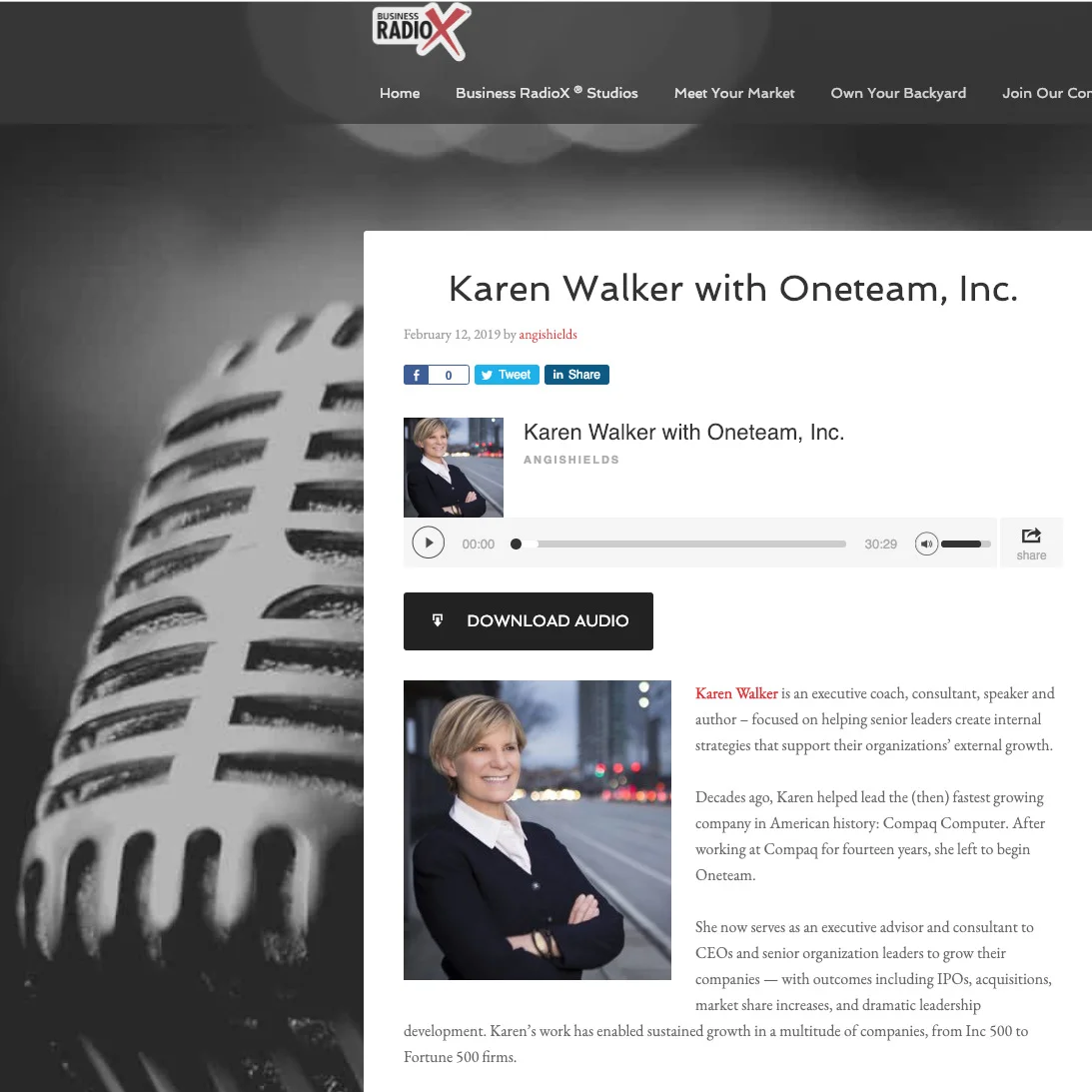 Karen Walker with Oneteam, Inc. - : Coach The Coach, High Velocity Radio