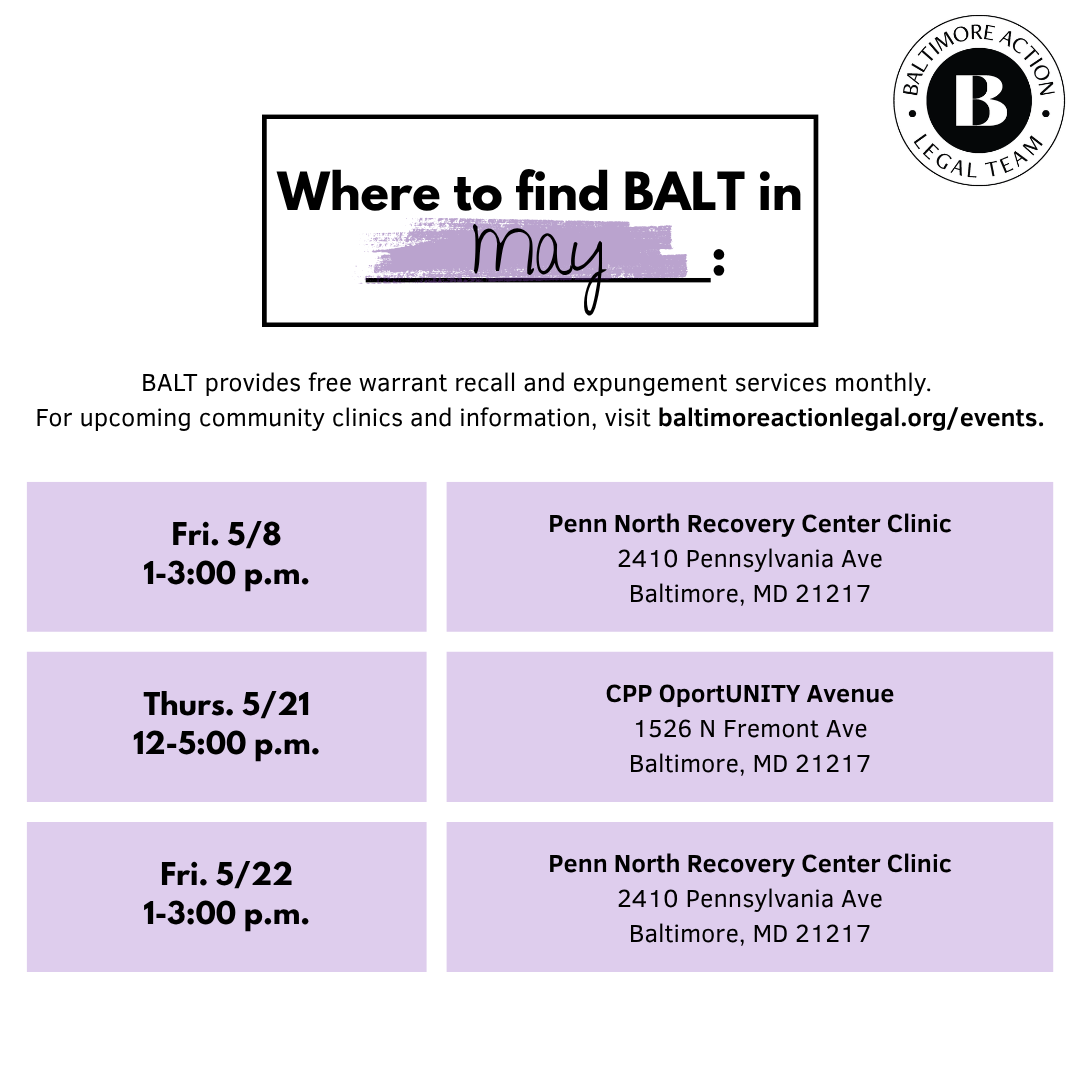 Where to find BALT in May