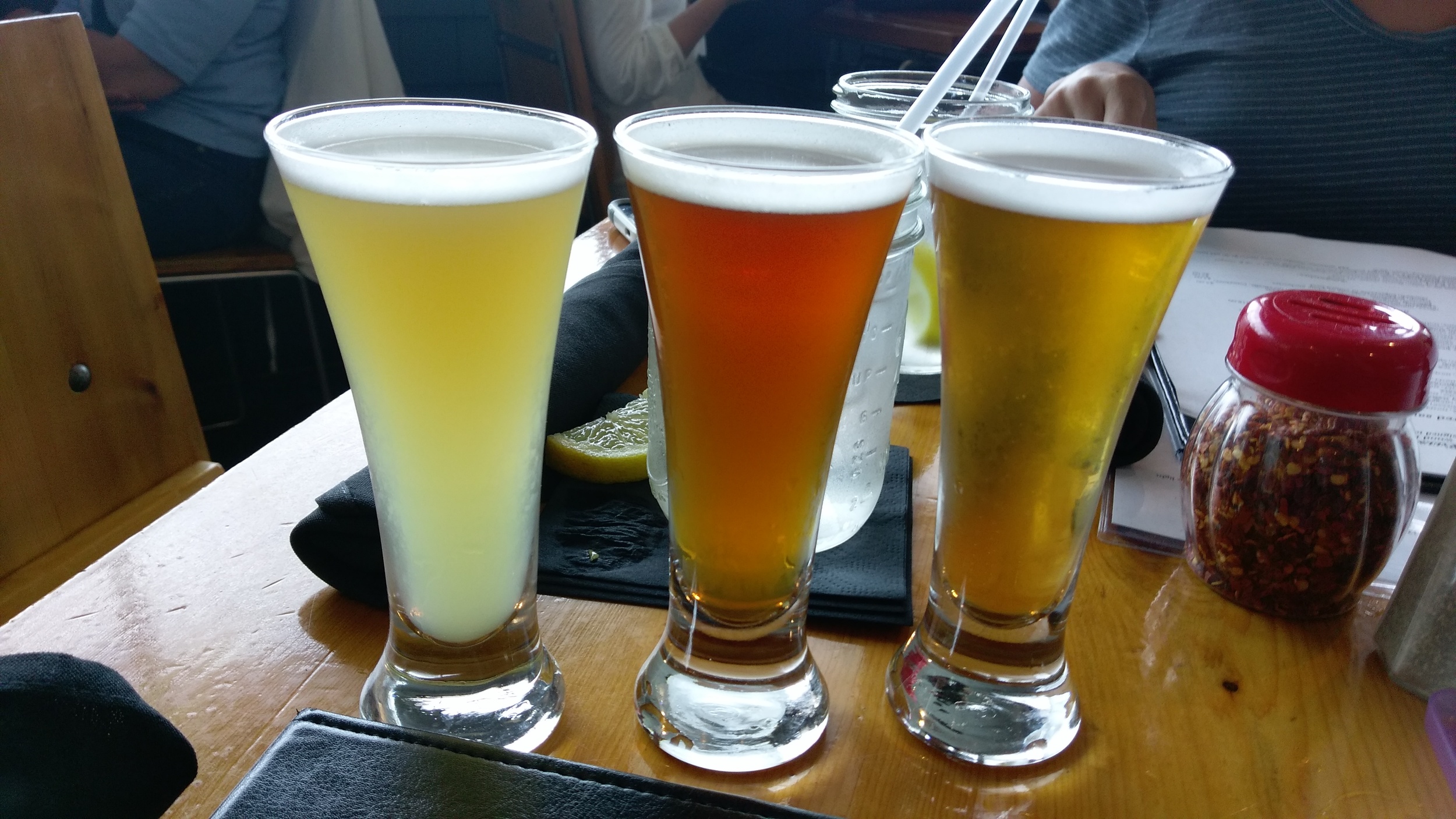 A flight of beer