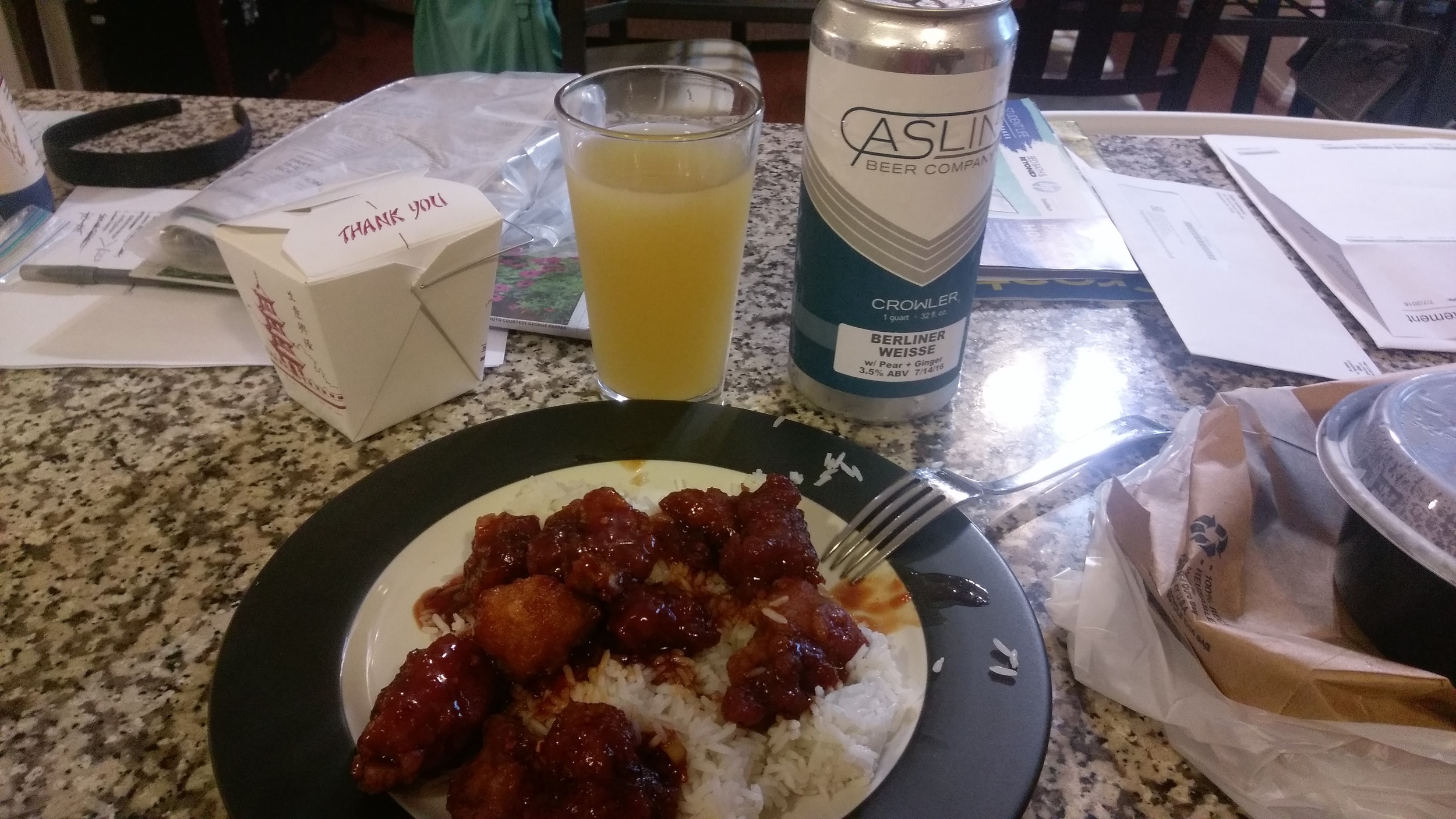 Chinese and Beer. Delicious.