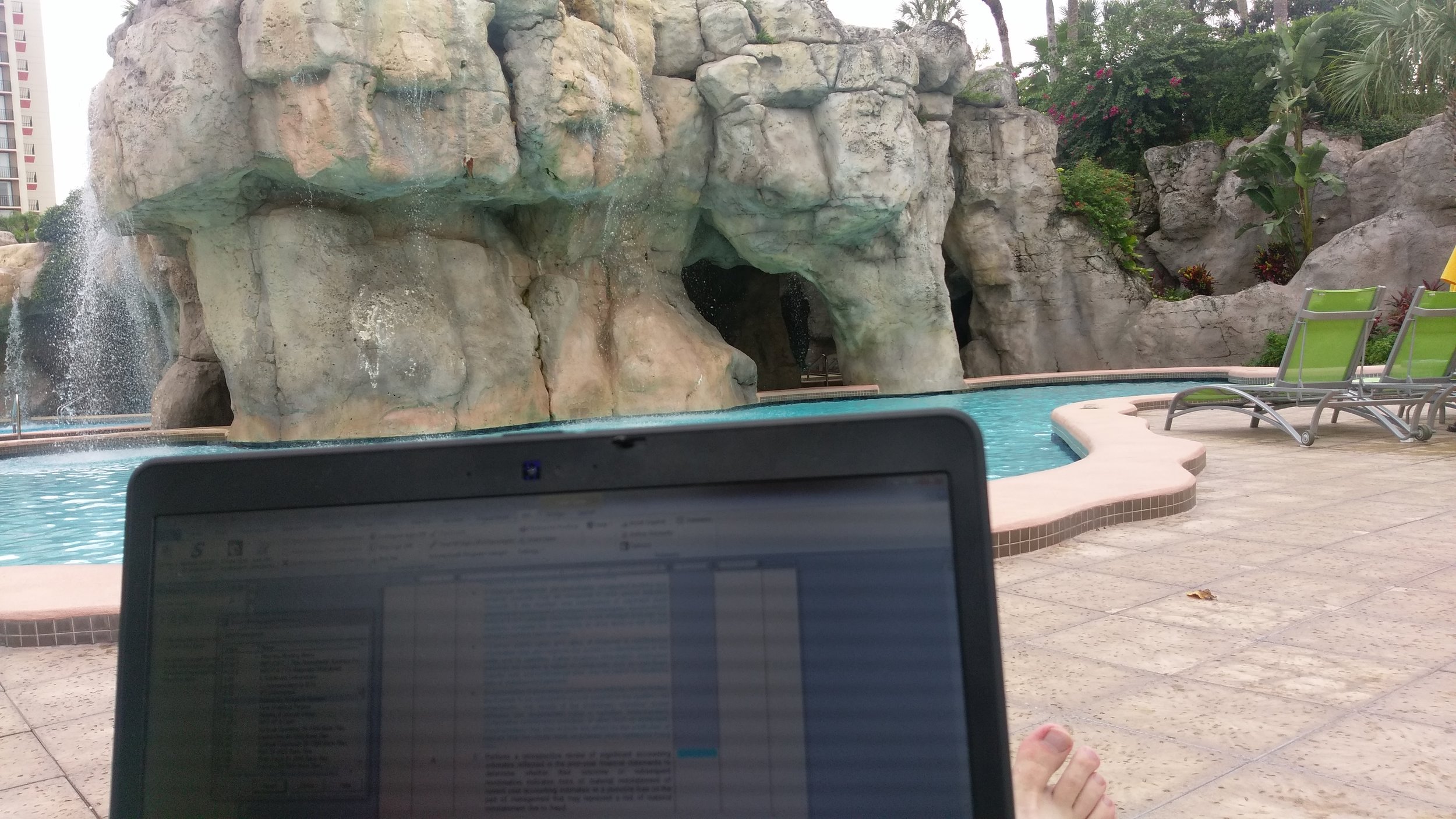 Working by the pool