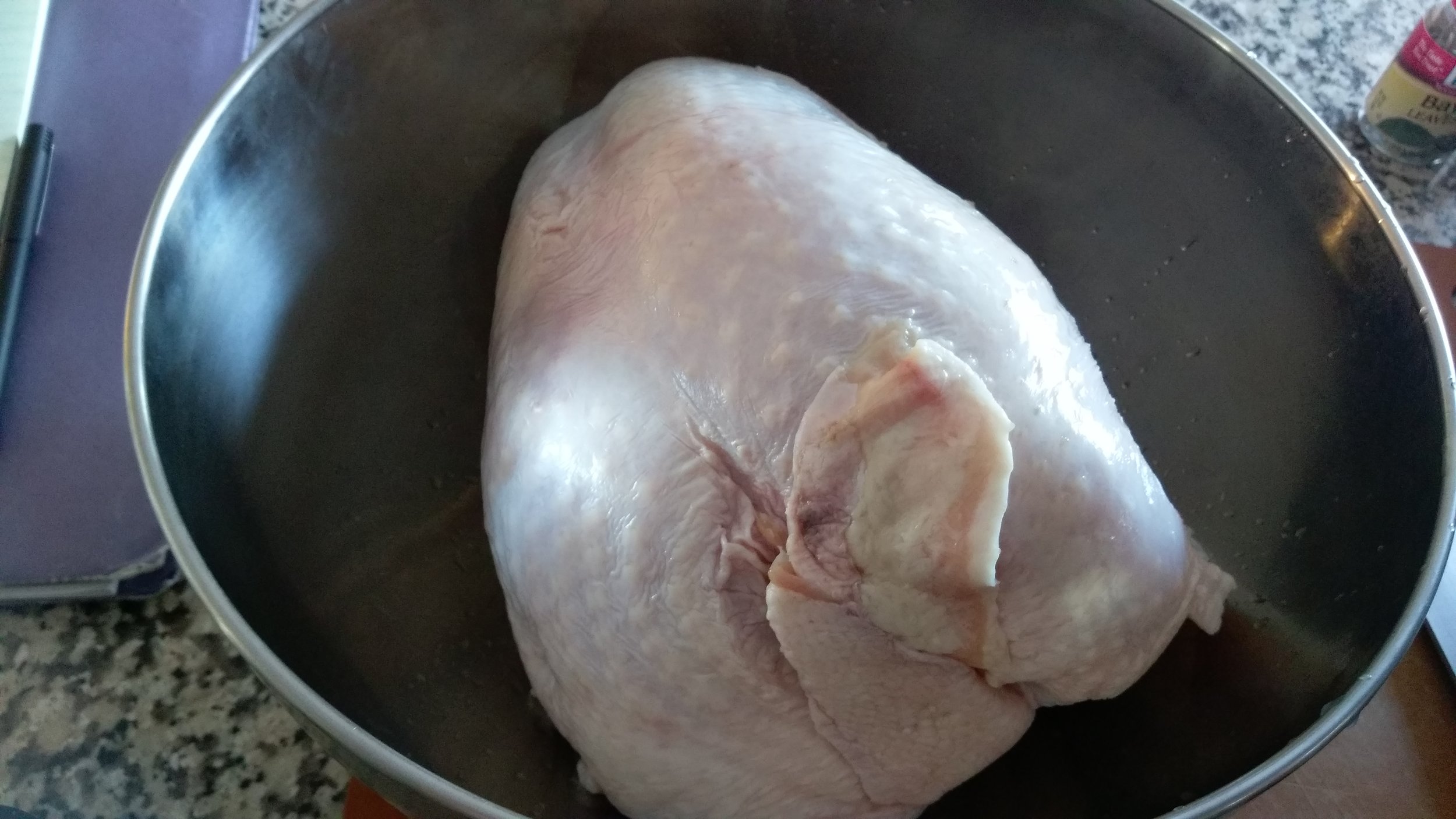 A turkey ready for a brine