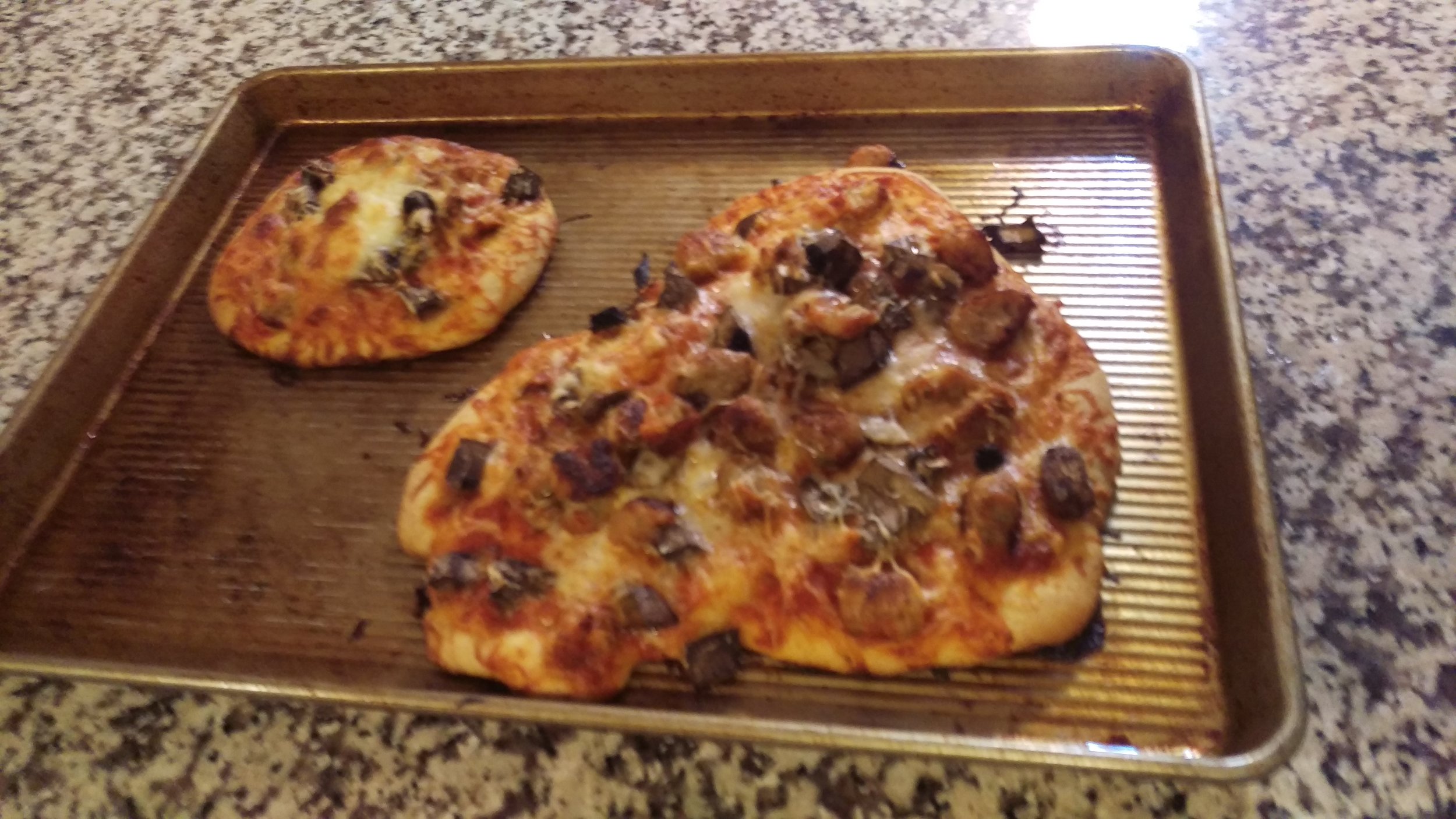 Finished pizzas