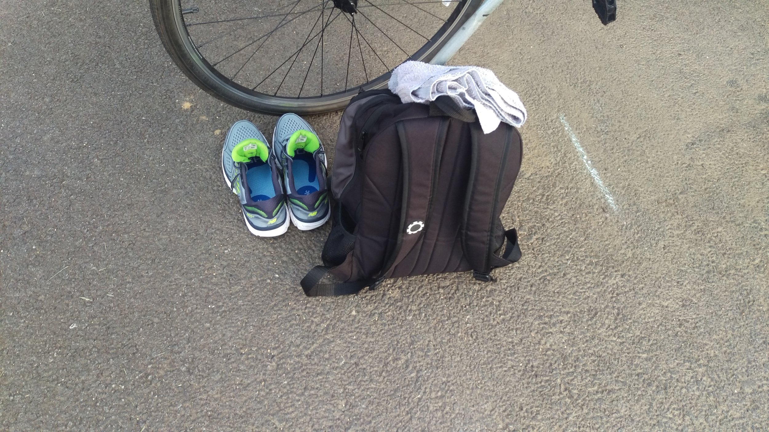 Shoes and towel read to go