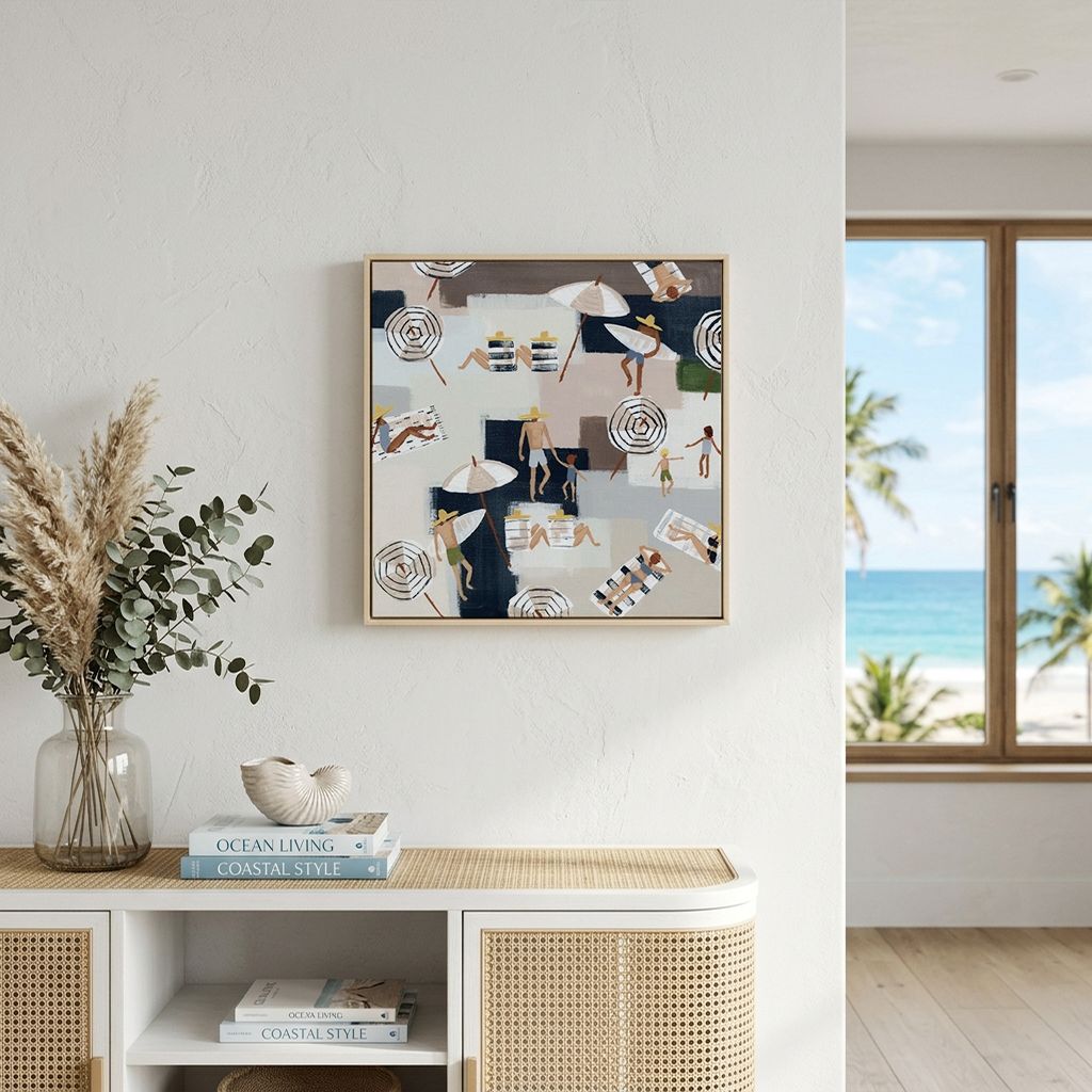 Hello Summer Black & White Canvas Print Mockup.png