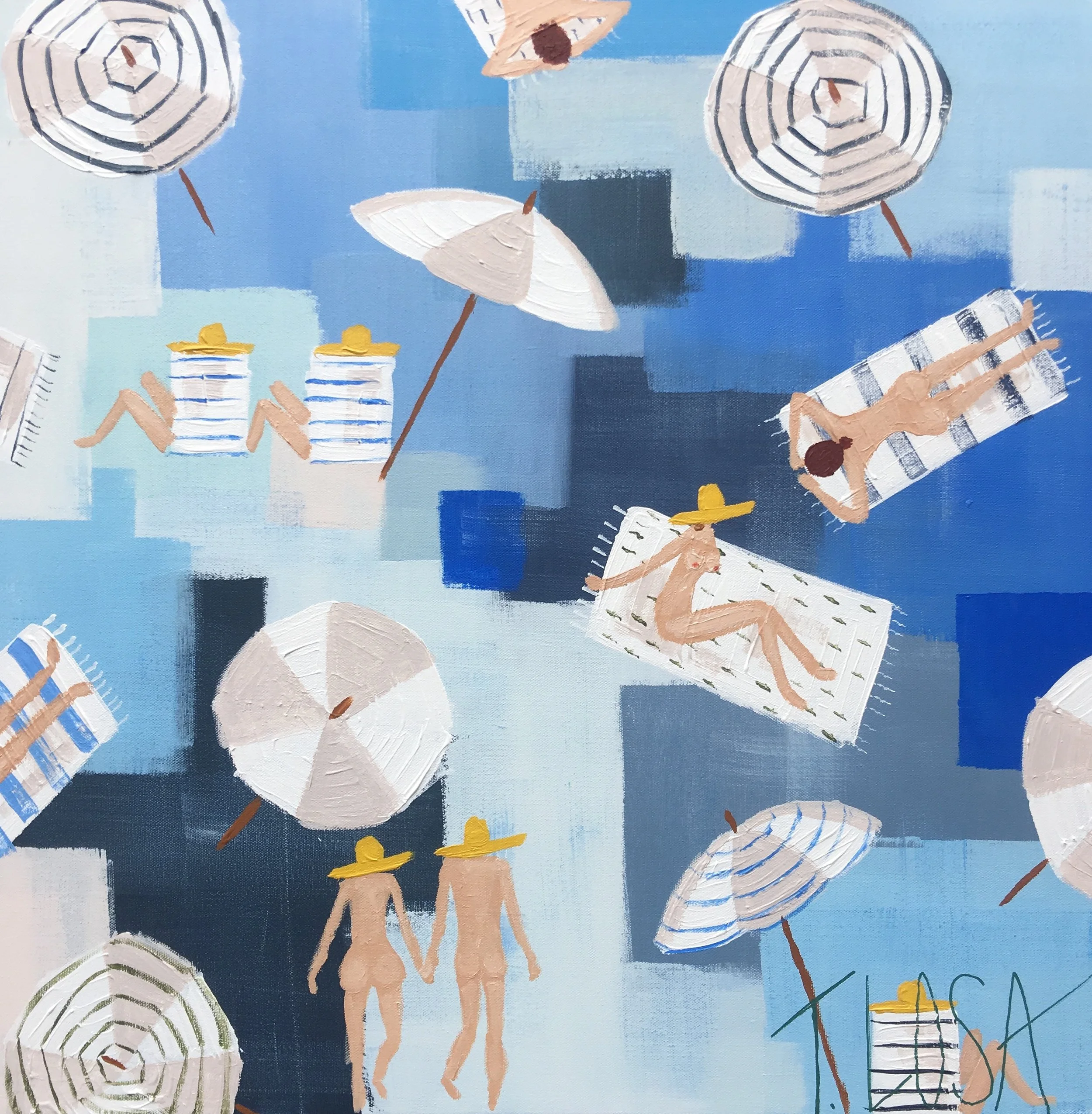 "Navy & Nude" 24x24 SOLD