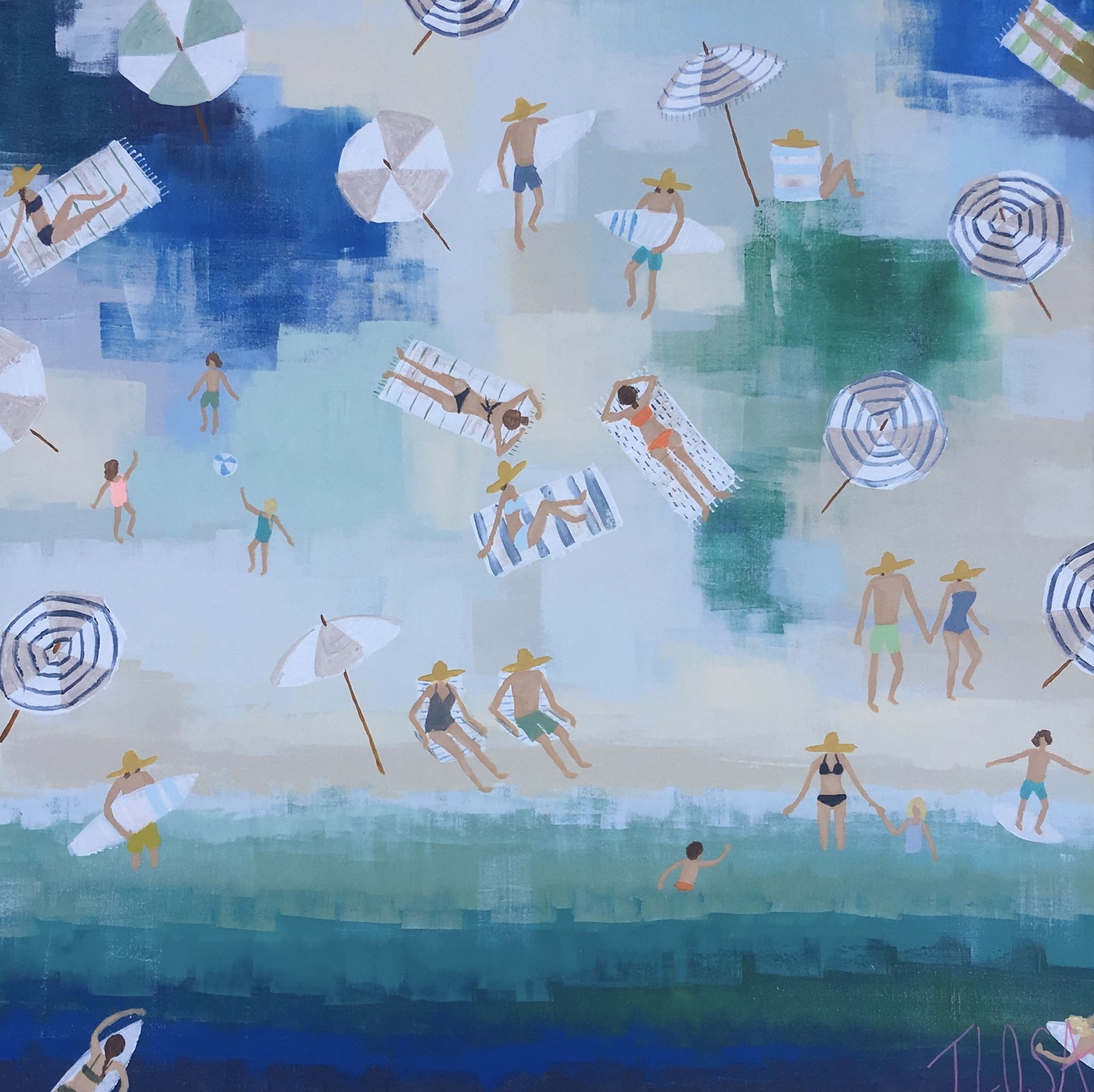 "Beach Ball Babes" 36x36 SOLD
