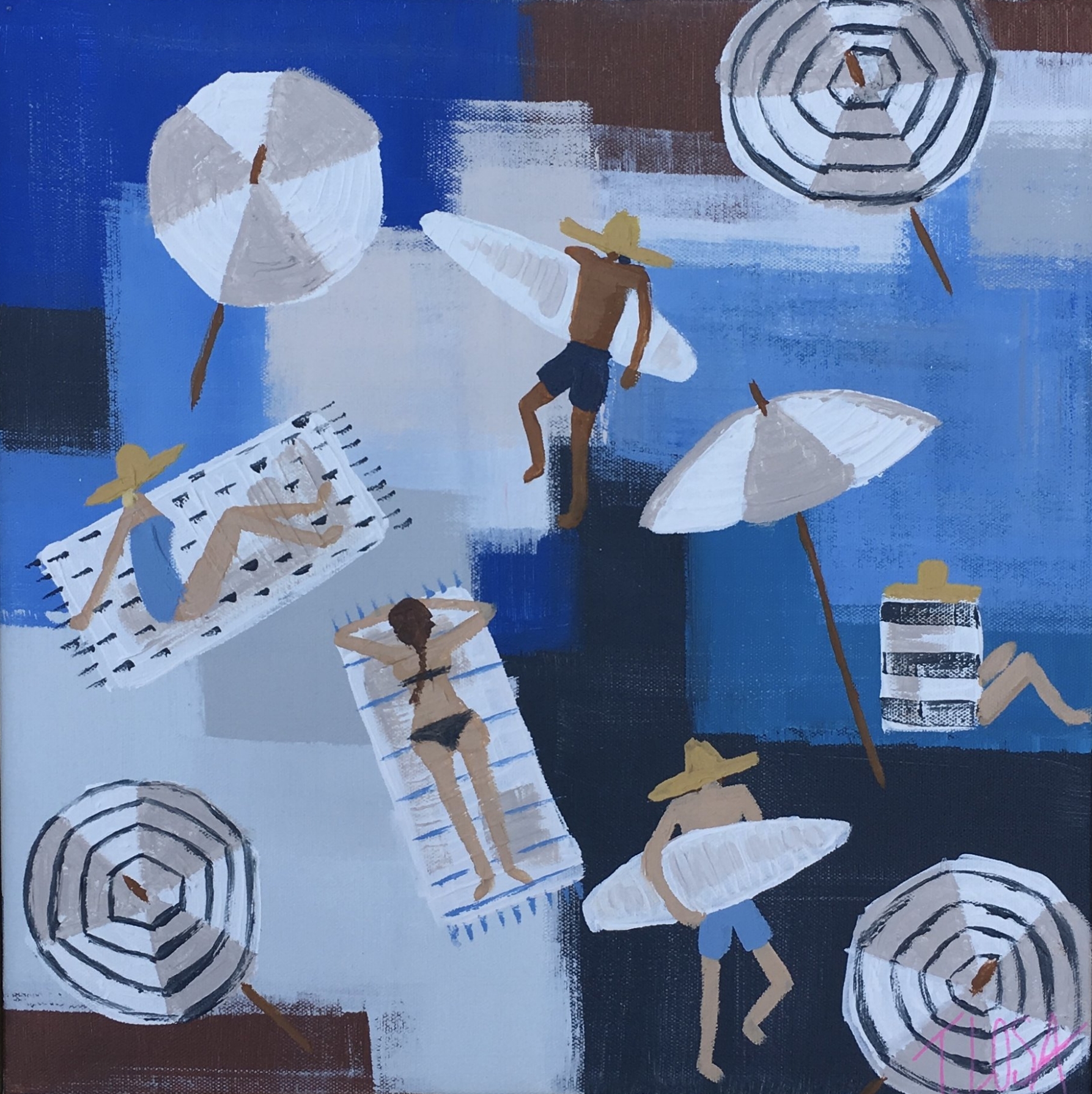 “Destination Beach Blue” 16x16 SOLD