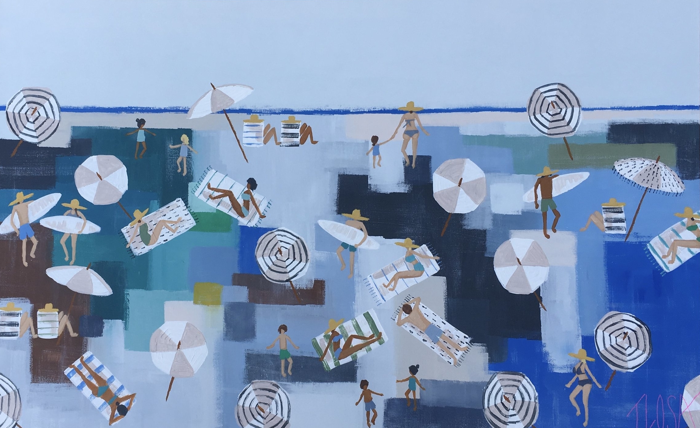 "Next Stop The Beach" 48x30 SOLD
