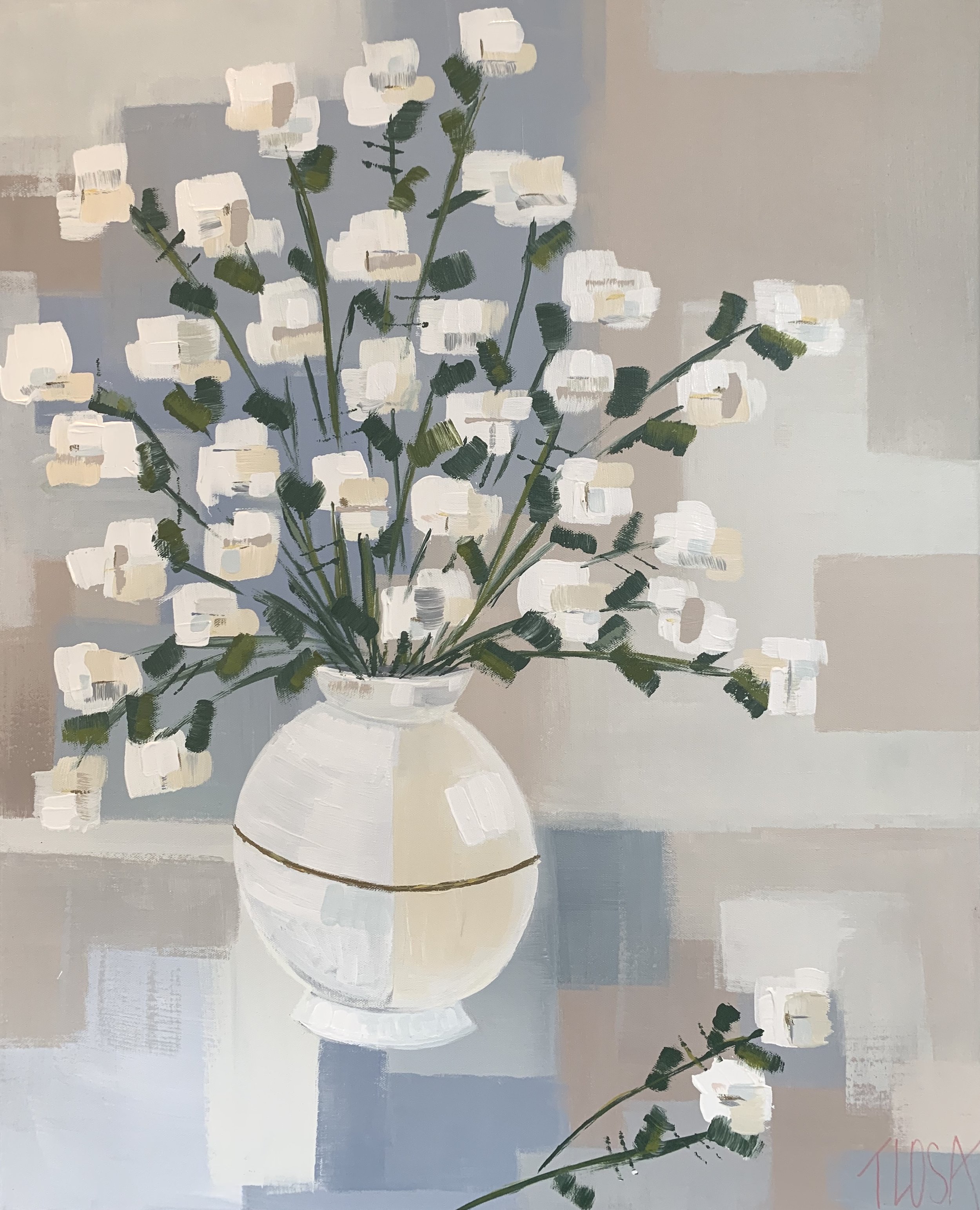 "White on White Round" SOLD