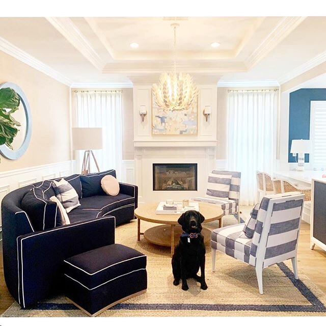 @jenpacelladesign 💙 Love this beautifully designed space with my &ldquo;Take Me to the Beach&rdquo; print + the pretty doggie!! #happythoughts #happyspace #happyart