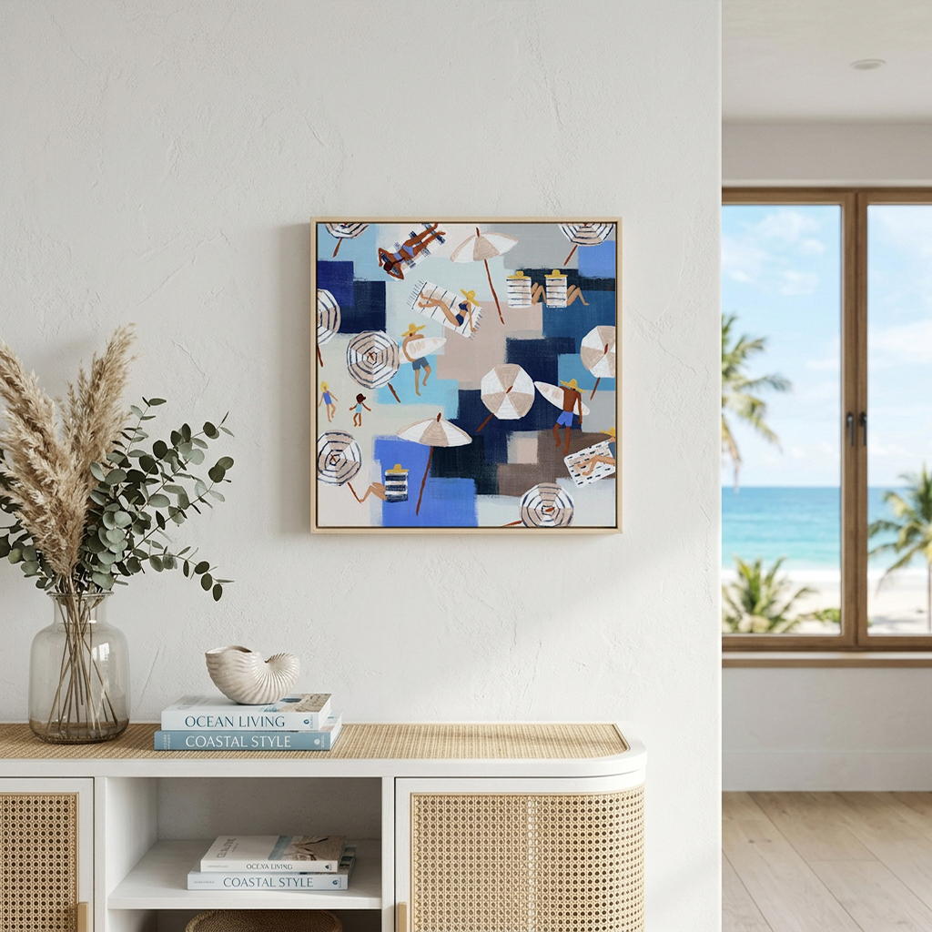 Hello Summer Blue Canvas Print Mockup.png