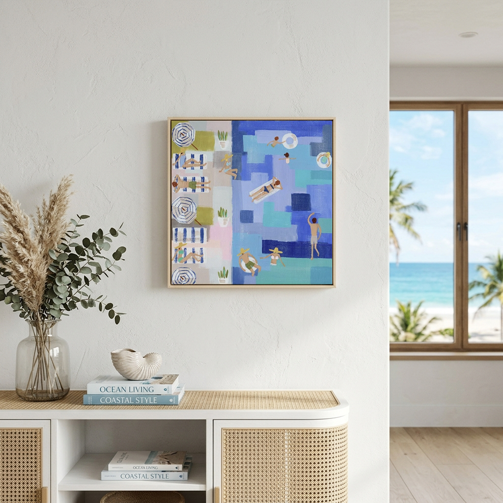 Hello Summer Blue Pool Canvas Print Mockup.png
