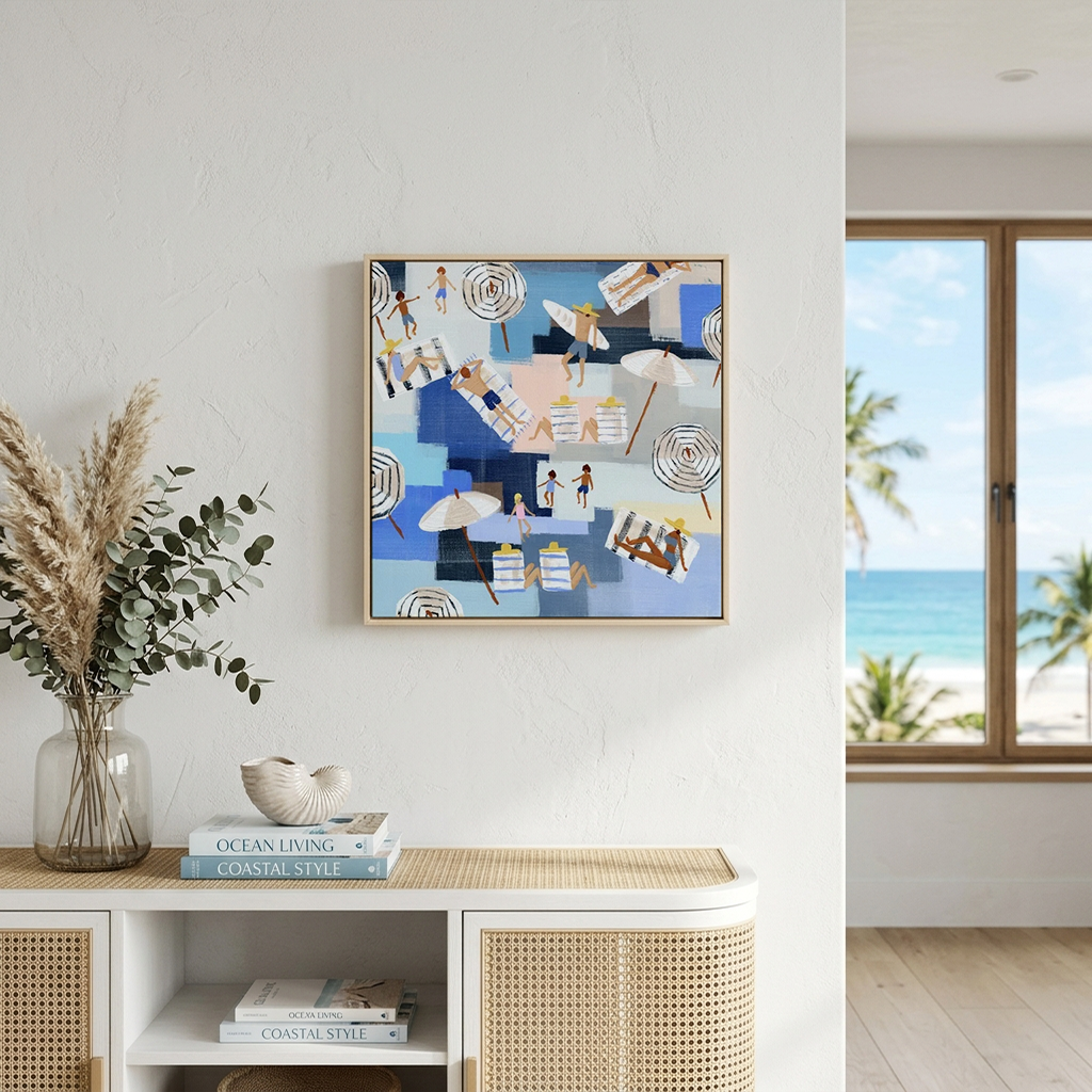 Hello Summer Navy & Pink Canvas Print Mockup.png