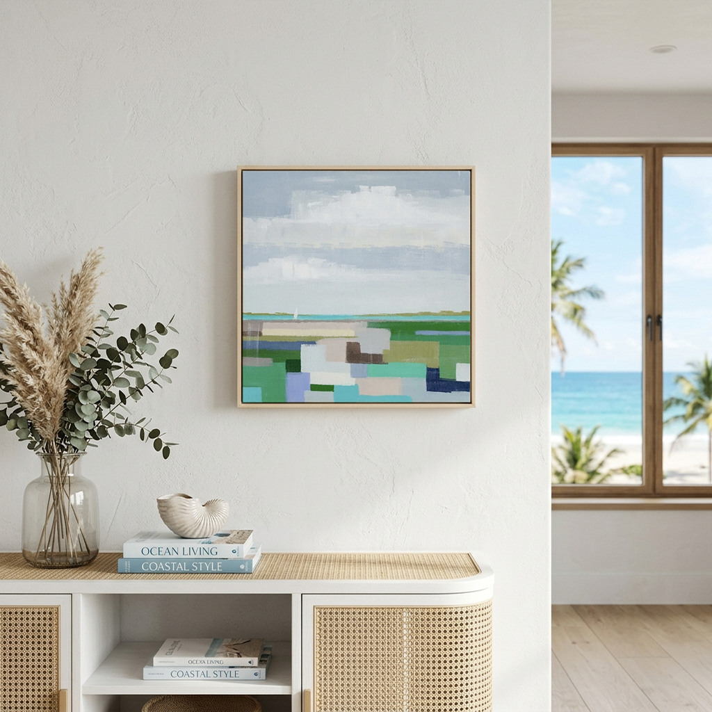 Hello Summer Green Sea Canvas Print Mockup.png
