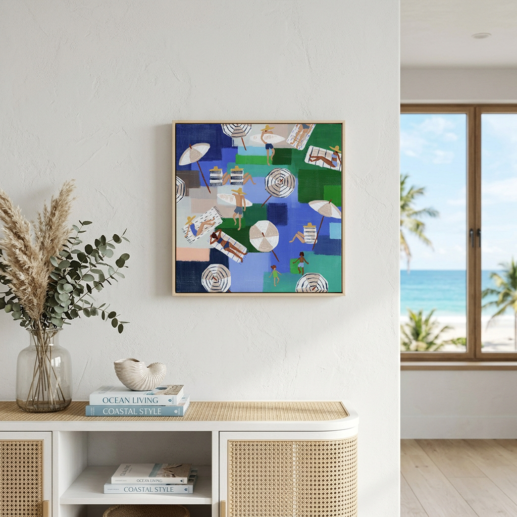 Hello Summer Green Canvas Print Mockup.png