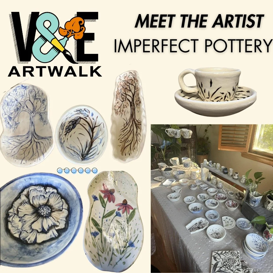 🎨 Meet the Artist: Imperfect Pottery 

Each piece from Imperfect Pottery begins with clay&mdash;either hand-built or wheel-thrown&mdash;then transformed through intricate, nature-inspired designs painted in underglaze and finished with a soft matte 