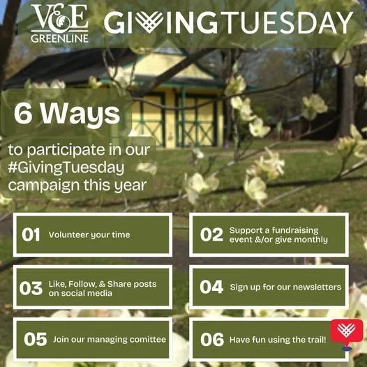 🌳 This #GivingTuesday, make a difference close to home! 🍂
The V&amp;E Greenline is more than just a trail &ndash; it&rsquo;s a community treasure where neighbors connect, families explore, and nature thrives right here in the heart of Memphis. Your