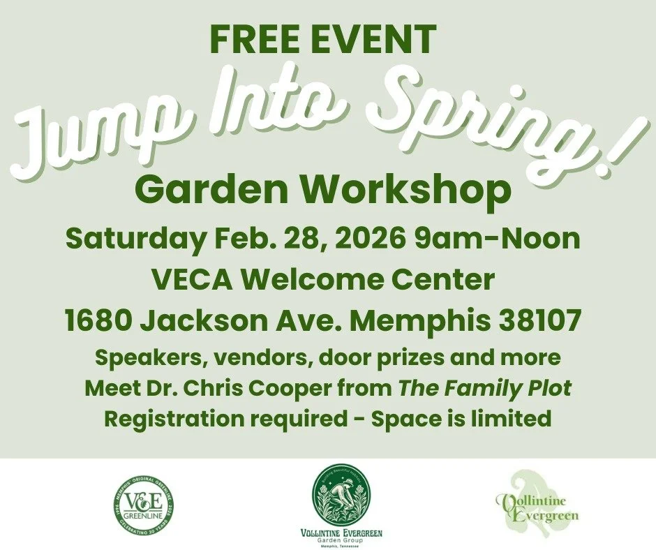 Learn how to get your garden ready for spring and more at the "Jump Into Spring" Garden Workshop! There will be three informative presentations, special guests including Dr. Chris Cooper from The Family Plot on WKNO, vendors, door prizes &a